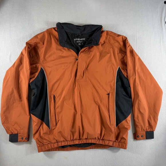 FootJoy Other - FootJoy DryJoys‎ Golf Pullover Jacket XL Orange Black Windbreaker 1/4 Zip